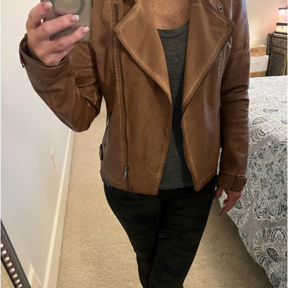 Bagatelle faux leather brown motorcycle jacket Size M - Picture 7 of 9